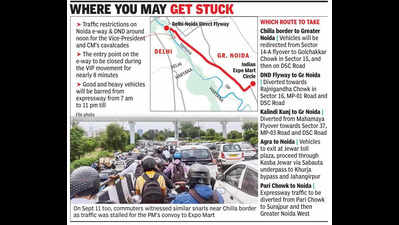 Trade show starts today, brace for traffic curbs on Noida expressway, DND