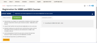 Odisha NEET UG 2024 counselling round 2 provisional lists out at ojee.nic.in: Direct link to check here