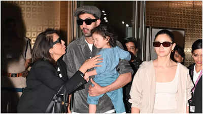 Spotted! Ranbir Kapoor, Alia Bhatt, Raha Kapoor and Neetu Kapoor return to Mumbai after Paris Fashion Week