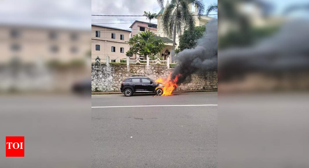Two Escape After Car Catches Fire | Kochi News - Times of India