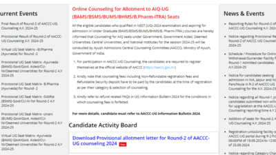 AYUSH NEET UG Round 2 provisional seat allotment result 2024 declared: Check direct link here