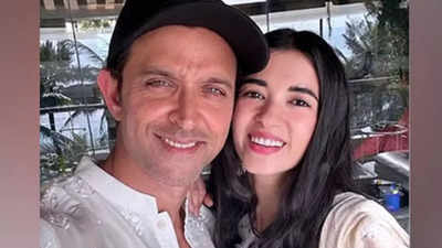 Hrithik Roshan swoons over Saba Azad's stunning look in red bodycon dress