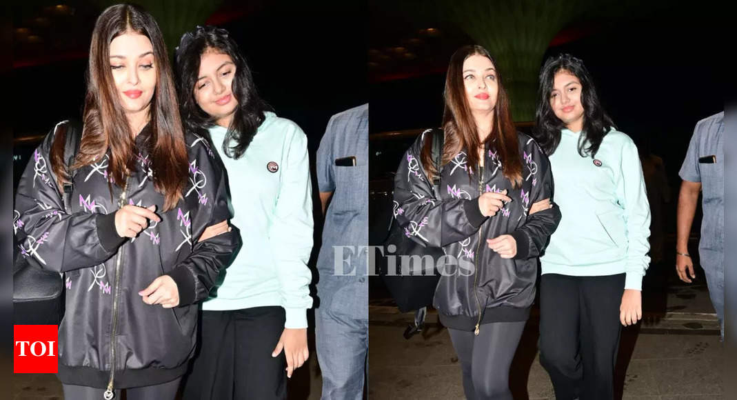 Aishwarya Rai Bachchan and daughter Aaradhya stun with their chic style as they leave for Dubai |