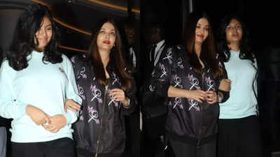 Aishwarya Rai Bachchan waves at fans as she arrives in Abu Dhabi with daughter Aaradhya Bachchan, netizens react! - WATCH VIDEO