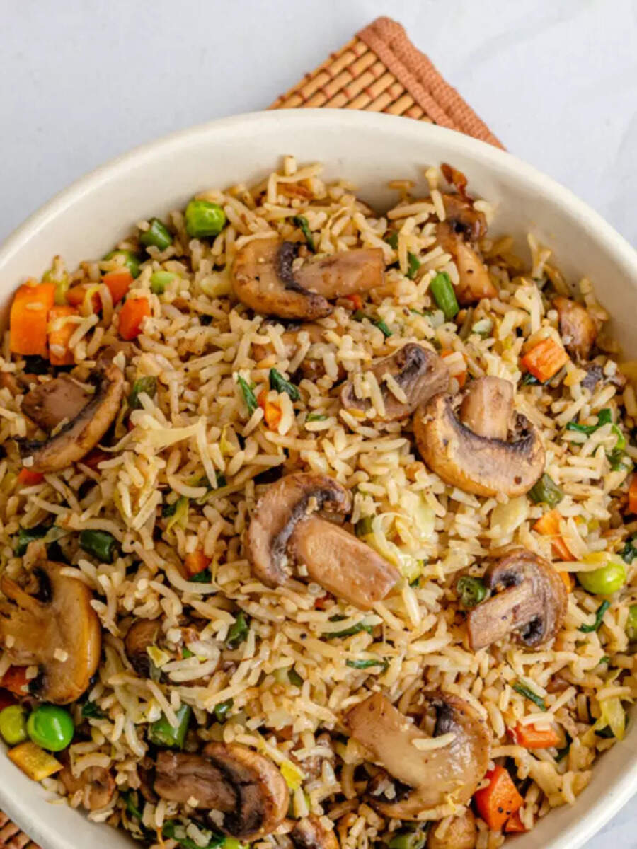Weekend Special How to make Soya and Mushroom Fried Rice for lunch