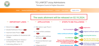 Resultado de atribuição de assentos da fase final do TS LAWCET 2024 adiado: verifique a nova data e outros detalhes importantes