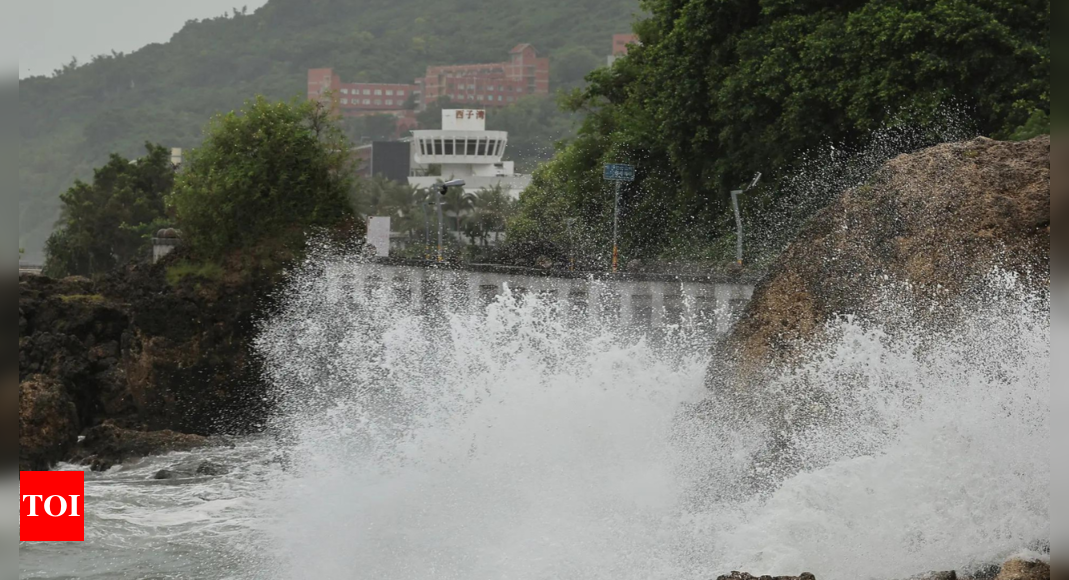 Typhoon Krathon heads towards Taiwan’s populated west coast, storm surge warning issued – Times of India