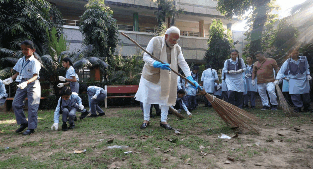 10 years of Swachh Bharat: PM Modi takes the broom for cleanliness drive with 'young friends' | News from India