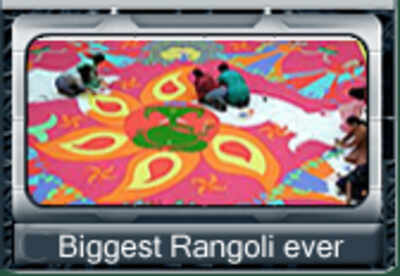 Biggest rangoli made. - Times of India