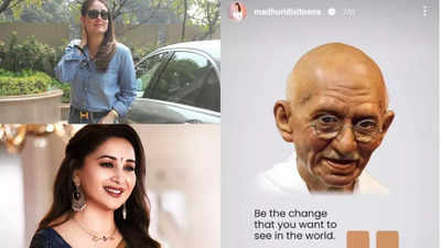 Kareena, Madhuri pay tribute to Mahatma Gandhi