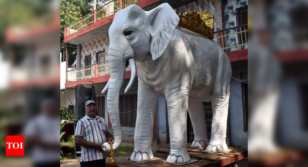 8-foot elephant statue main attraction of Pajawa Ramlila