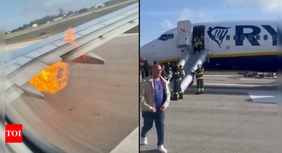 Ryanair Boeing jet with 184 on board catches fire in Italy before take-off