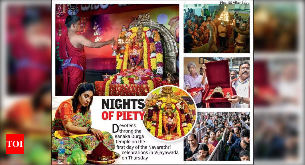 Vijayawada's Kanaka Durga Temple Celebrates Grand Dasara with Devotee