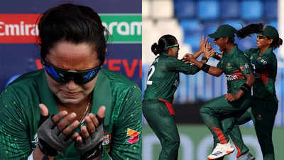  Captain Nigar Sultana in tears as Bangladesh women's team celebrates long-awaited T20 World Cup victory - Watch