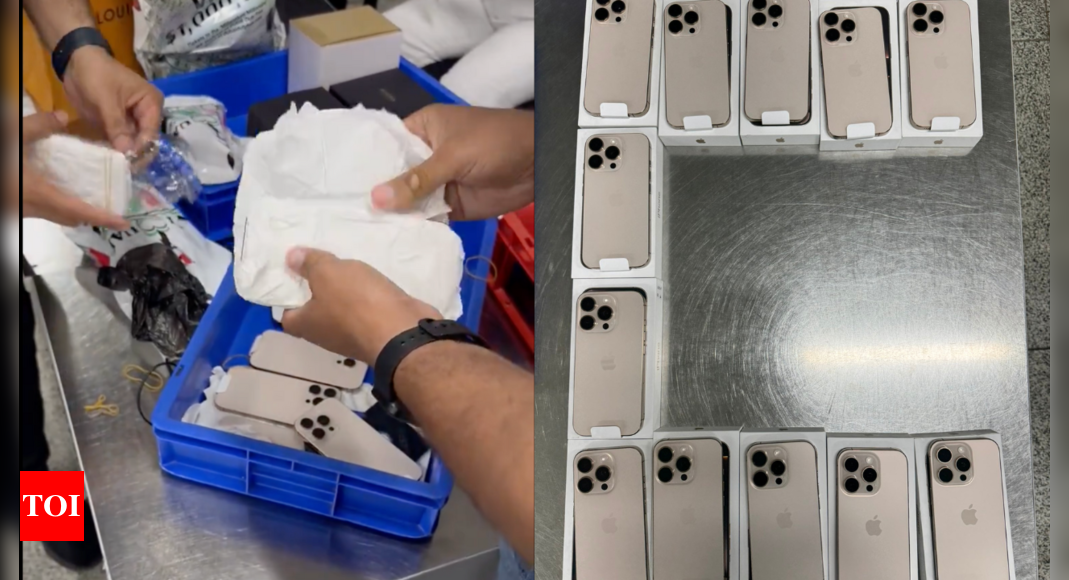 Customs at Delhi Airport seize 12 iPhone 16 Pro Max from 4 passengers: Here’s where they were coming from and how they hid them in tissue paper - Times of India