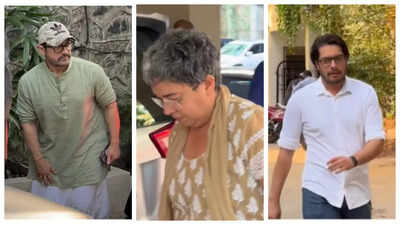 Aamir Khan, Kiran Rao, Imran Khan, Junaid Khan and others pay their last respects to Reena Dutta's father's at the prayer meet - WATCH videos