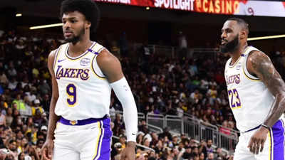 LeBron James and son Bronny James play together for the first time in a preseason game for the Lakers