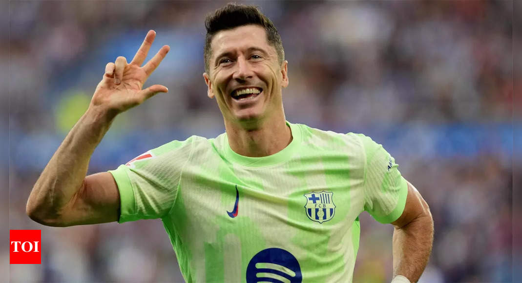 European football roundup: Lewandowski hat-trick powers Barcelona, Bayern held in high-scoring thriller | Football News – Times of India