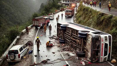 4 dead, 30 injured as bus carrying pilgrims overturns in Gujarat's Banaskantha