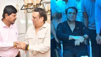 Rajya Sabha MP Ramdas Bandu Athawale visits Govinda as the actor recovers from a bullet injury