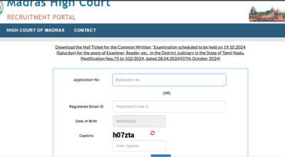Madras High Court admit card 2024 for common written examination released at mhc.tn.gov.in: Direct link to download here – Times of India