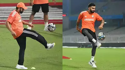 Watch: Rohit Sharma and Virat Kohli show off their football skills in viral video