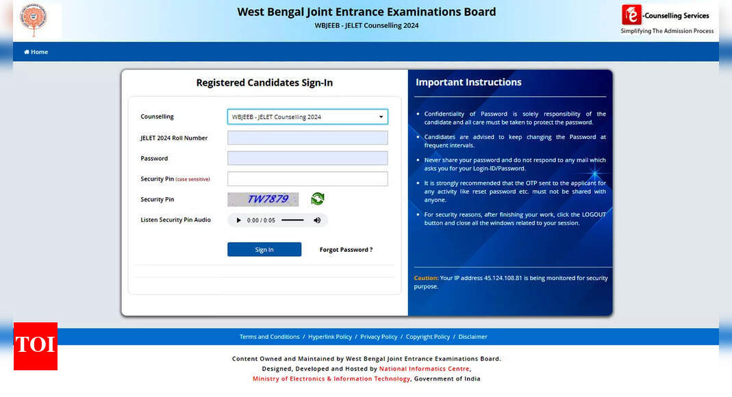 WBJEE JELET 2024 Round 1 Seat Allotment Results Announced: Check Direct Link Here