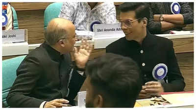 Karan Johar and Sooraj Barjatya engage in candid conversation at National Awards Ceremony 2024 - See photo