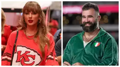 Jason Kelce REACTS to Taylor Swift arriving at Travis Kelce's NFL Game: 'That looks good'