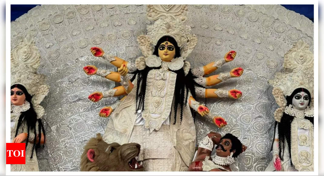 Navi Mumbai’s largest Durga Puja promotes global harmony: Goddess Durga in all-white decor | Mumbai News