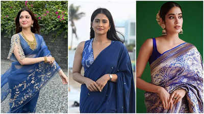 My City My Navratri: Turn heads in your blue sari!