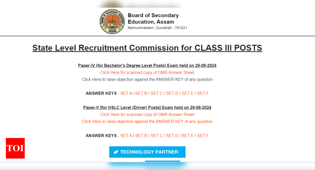 Assam ADRE SLRC Grade 3 Answer Key Out: Direct link to check here