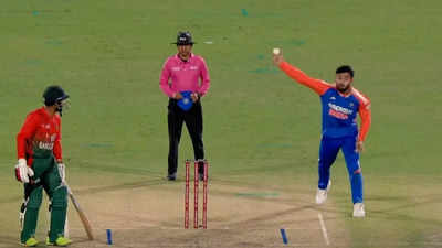 Riyan Parag tries absurd bowling style, bowls rare no-ball – WATCH