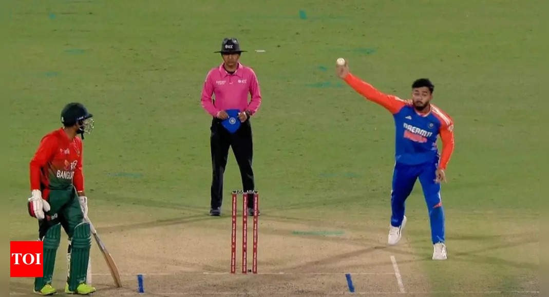 Riyan Parag tries absurd bowling style, bowls rare no-ball – WATCH | Cricket News – Times of India