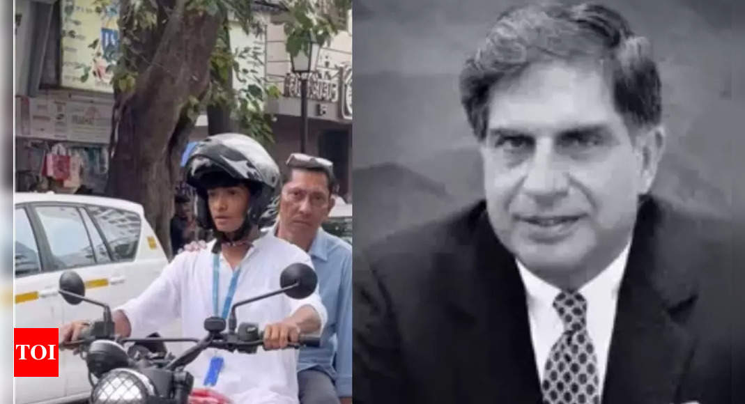 Watch: Tata Trust’s youngest GM Shantanu Naidu guides Ratan Tata’s hearse on motorcycle | Mumbai News