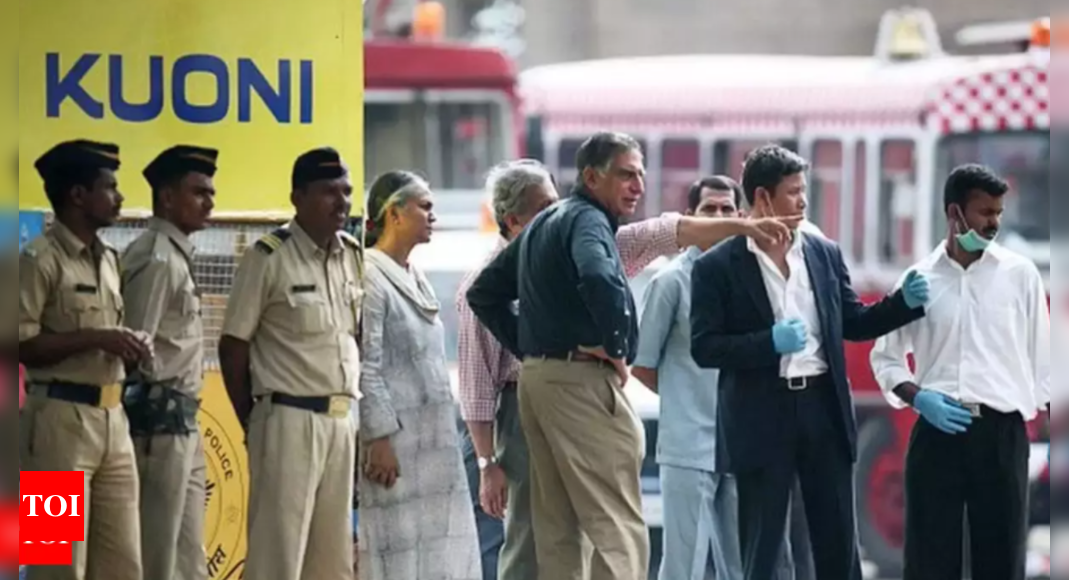 The great leader: As Ratan Tata during the terrorist attack in Mumbai on November 26th. stood in front of the Taj Hotel for three days India News