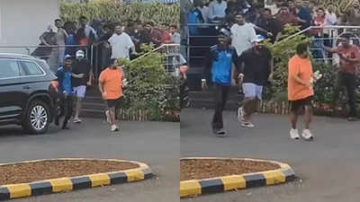 Playful Escape! Rohit Sharma hilariously dashes to his car to avoid fans. Watch