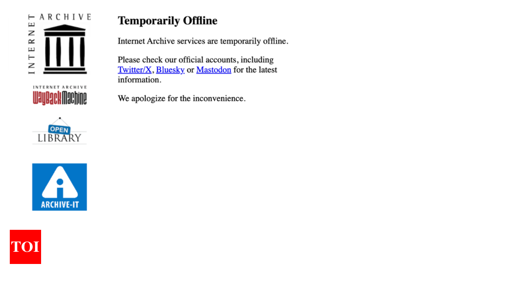 Internet Archive hacked; pro-Palestinian group leaves message to users: See 31 million of you... - Times of India
