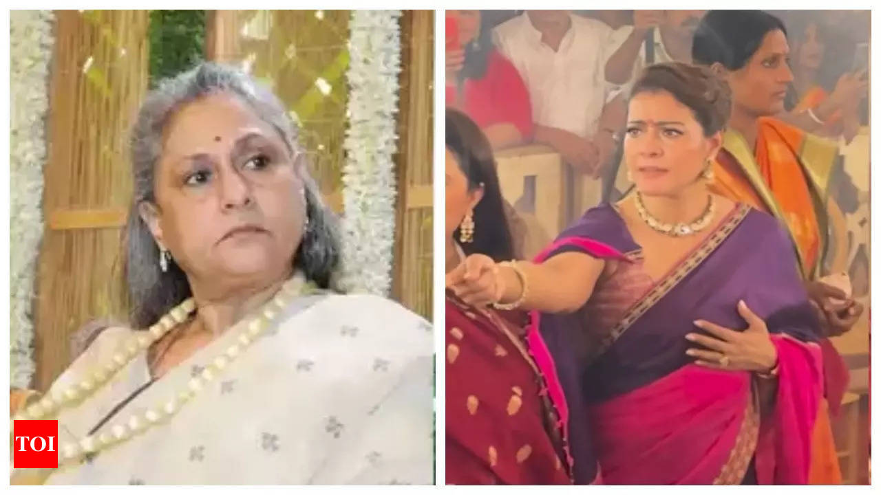 Kajol gets angry at people at Durga Puja Pandal; netizens compare her to Jaya  Bachchan | - Times of India