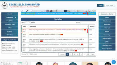 SSB Odisha Sets November 17 for PGT Recruitment Exam 2024 – Times of India