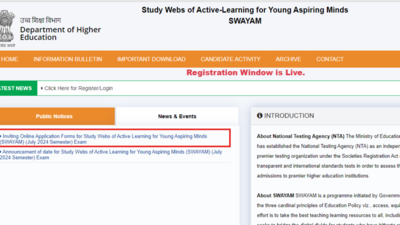 NTA SWAYAM Registration starts July 2024: Check direct link here