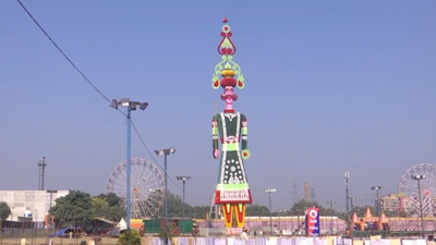 'Took 4 months to build at Rs 30 lakhs': India's tallest Ravana effigy installed in Delhi