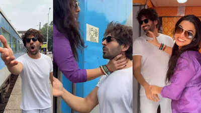 Kartik Aaryan re-creates Shah Rukh Khan and Kajol’s ‘DDLJ’ moment with ‘Manjulika’ aka Vidya Balan: VIDEO