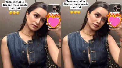 Shraddha Kapoor shares a goofy mirror selfie;Says, “Tension mat lo gardan mein moch nahi hai.”