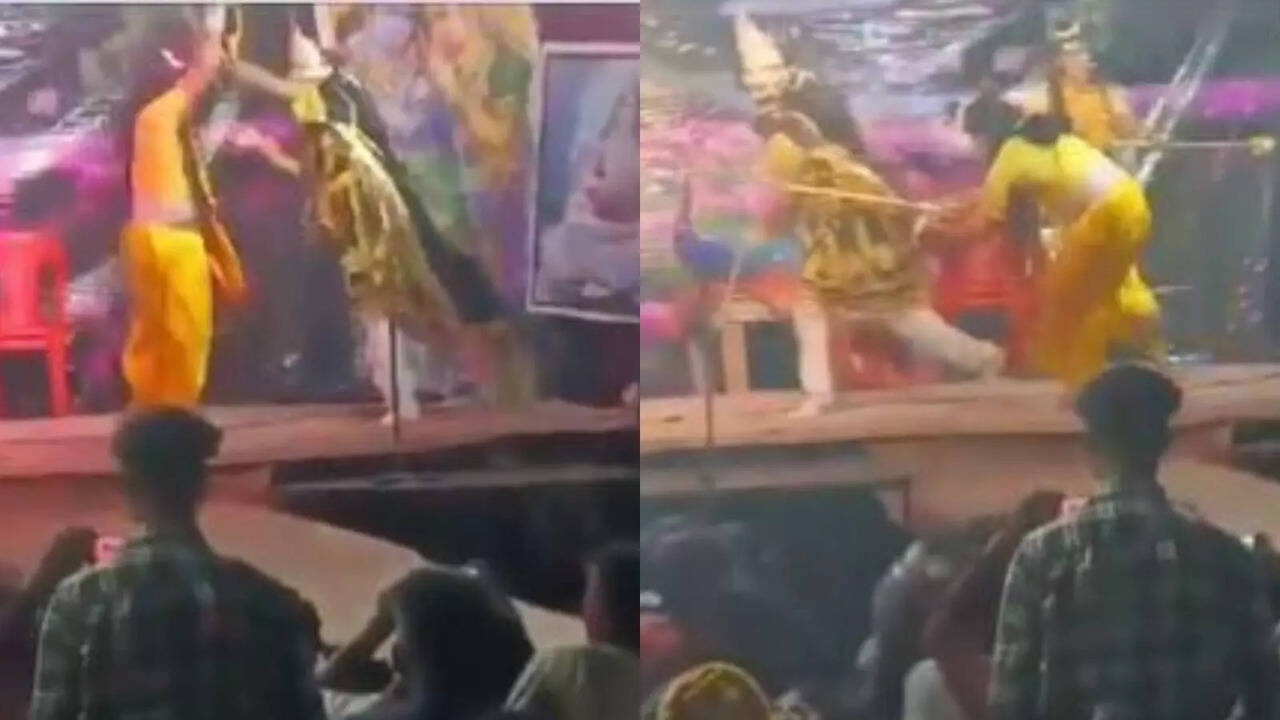 Viral Video: Actors Playing Lord Ram And Ravana Get Caught Up In A Real ...