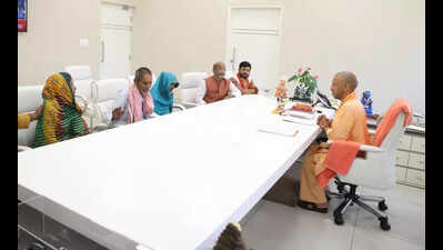 CM meets Bahraich victim’s family, announces Rs 10L ex gratia, house