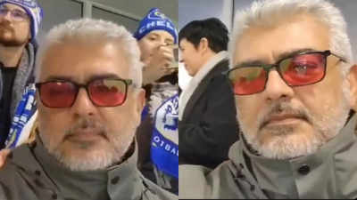 Ajith Kumar shares a video of himself watching a football match in London