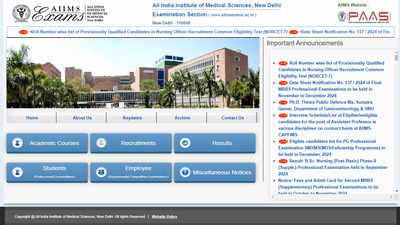 AIIMS NORCET 7 Mains Results 2024 Released: Check Your Rank Here