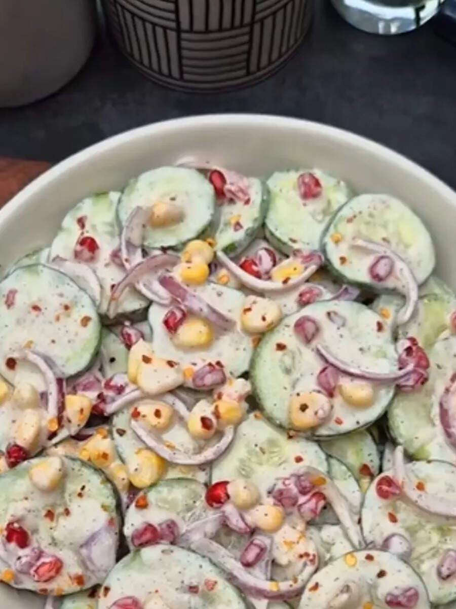 Weight Loss How to make low fat Cucumber Corn Salad Times of India