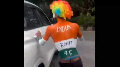 Fan runs behind Rohit Sharma's car, and then... - Watch